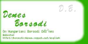 denes borsodi business card